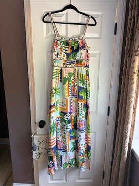 Tropical Print Spaghetti-Strap Maxi Dress - Multicolor